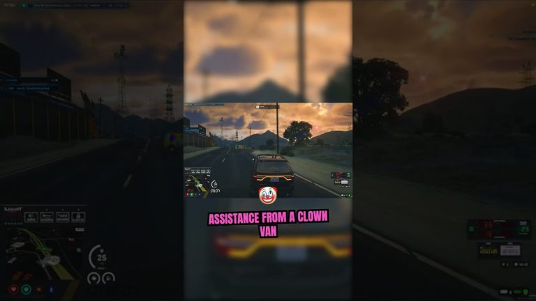Clown Van Decided to Join the Cop Chase #gtarp #gta5 #funnyclips
